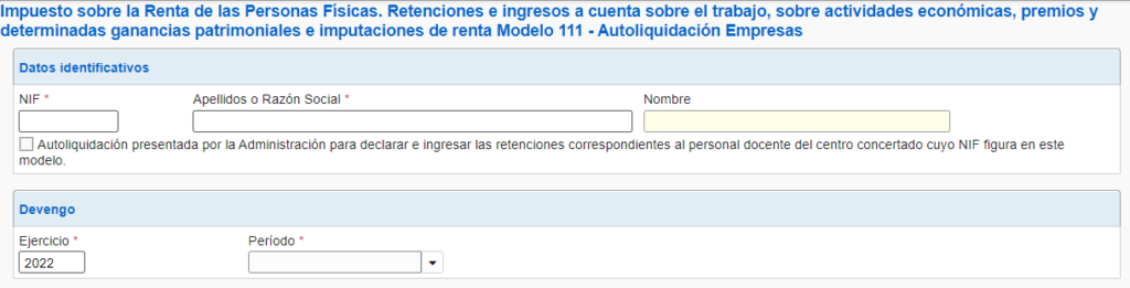 Modelo 111 Retenciones Del Irpf Actualizado 2023