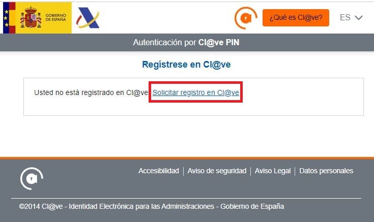 Registro Clave PIN